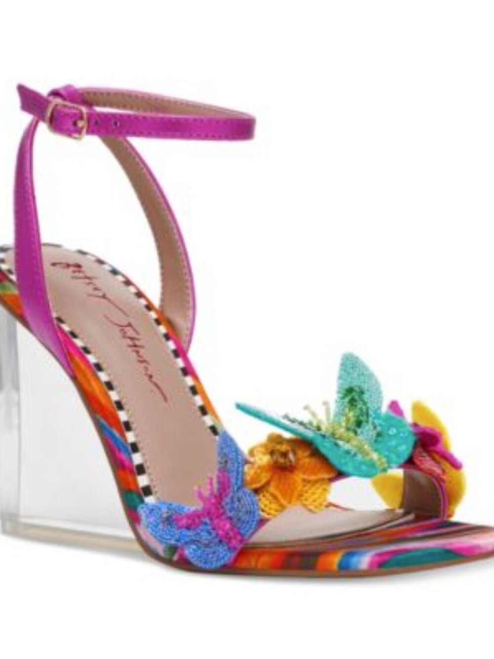 Betsey Johnson Women's Apolo Butterfly Lucite Wedge Sandals